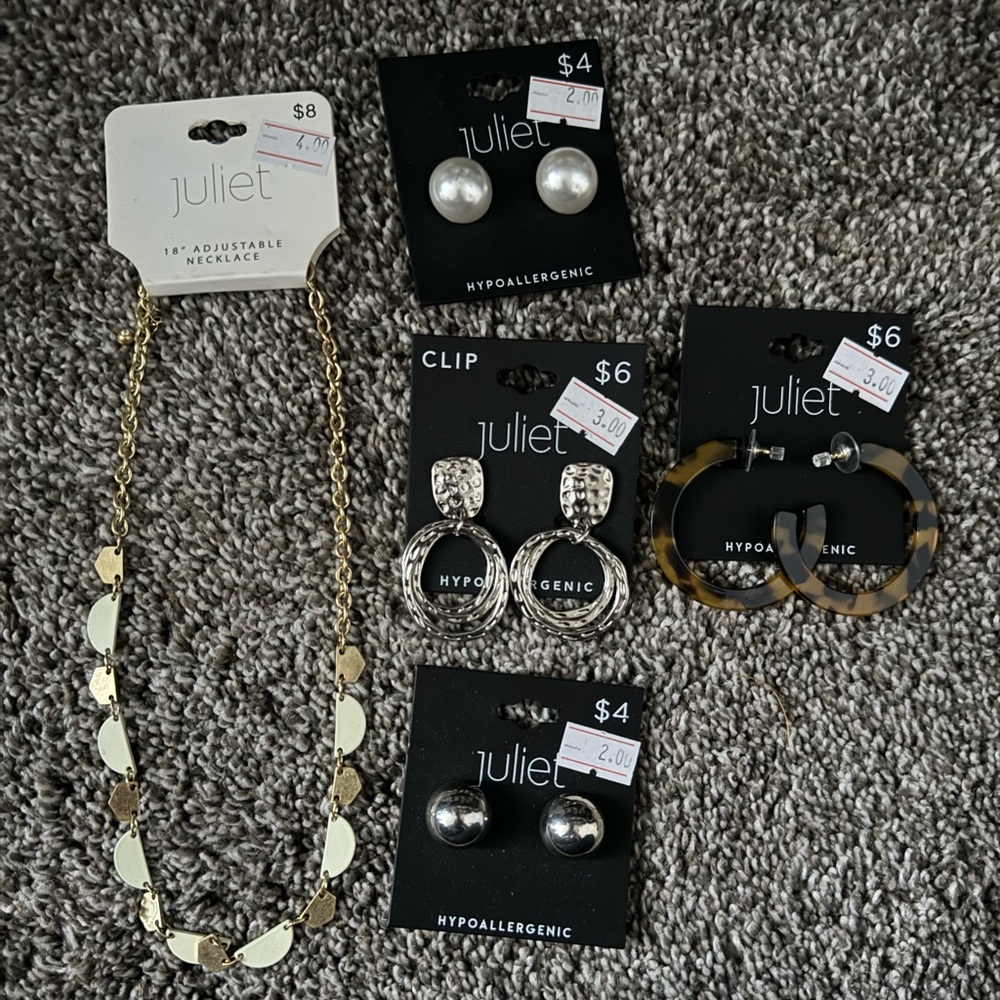 Juliet necklace and earrings